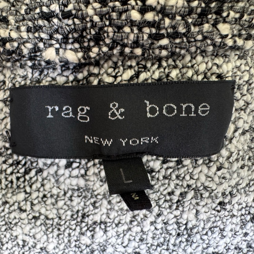 Rag & Bone tweed pattern knitted Moto jacket ; size L - Picture 11 of 13